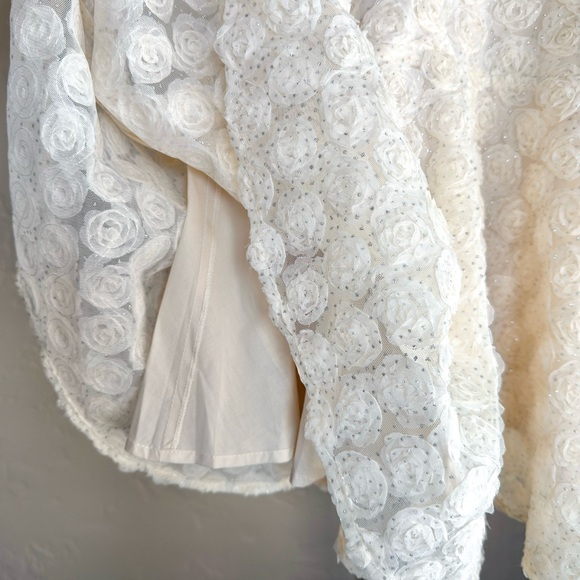 Konges Sløjd Ally Dress Girls 3Y Ivory Rosette Glitter Holiday Party - Picture 6 of 9